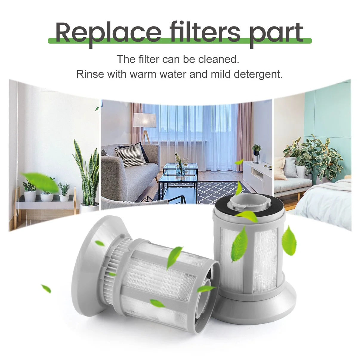 2PCS Filter Replacement for Bissell Zing 1665 2156 Powerforce 1665 1613056 Assembly