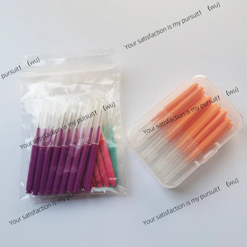 Dental floss toothpick 2-in-1 cleaning interdental brush, oral care orthodontic bulk plastic toothpick brush