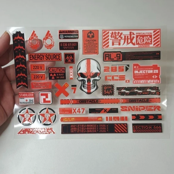 

Наклейка на мотоцикл в стиле киберпанк с механическим дизайном, предупреждающая, с QR-кодом, виниловая, для внедорожников, украшение для автомобиля, багажника, шлема