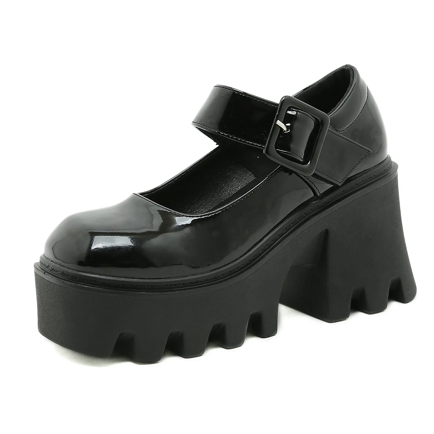 9.5 سنتيمتر النمط الياباني منصة لوليتا أحذية للنساء حذاء بكعب سميك خمر لينة شقيقة الفتيات أحذية المدرسة الكعب ماري جينس #5