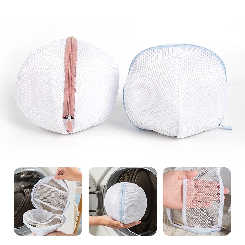 Folding Laundry Bra Storage Bags Washing Machine White Bra Anti-deformation Underwear Protective Mesh Zipper Bag Organizer