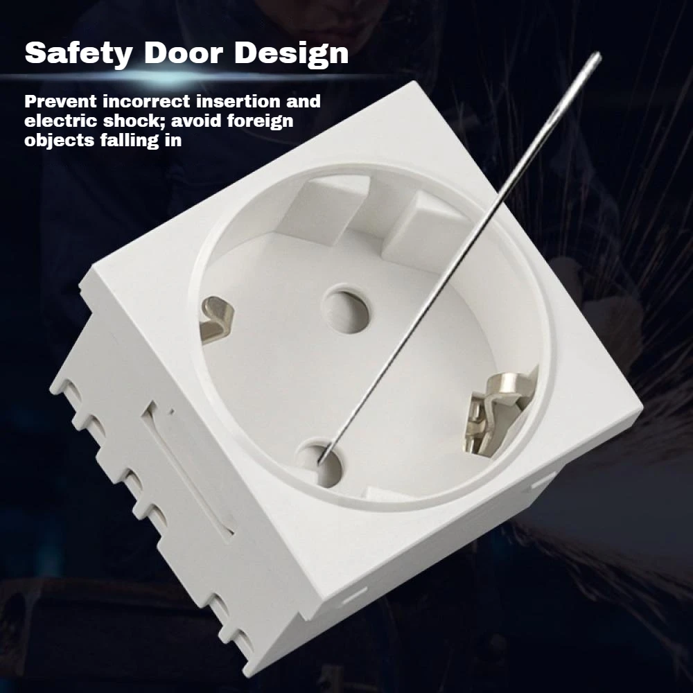 

Wall EU PC Socket 45-degree Angled German Socket AC250V 16A Embedded European Power Socket 2500W Wall Socket DIY Module