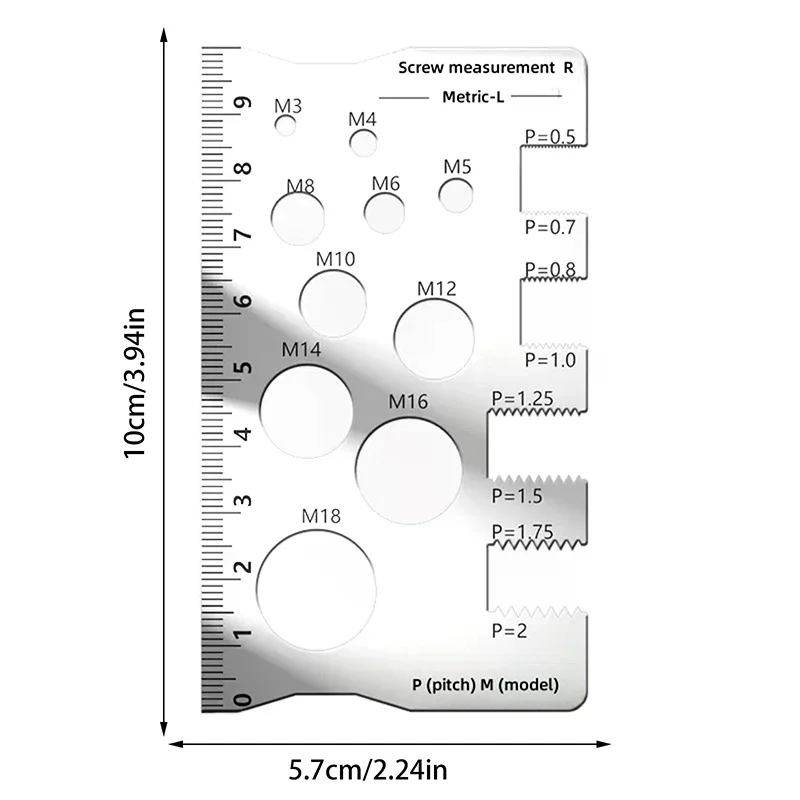 أداة قياس درجة المسمار عالية الدقة فرجار من الفولاذ المقاوم للصدأ