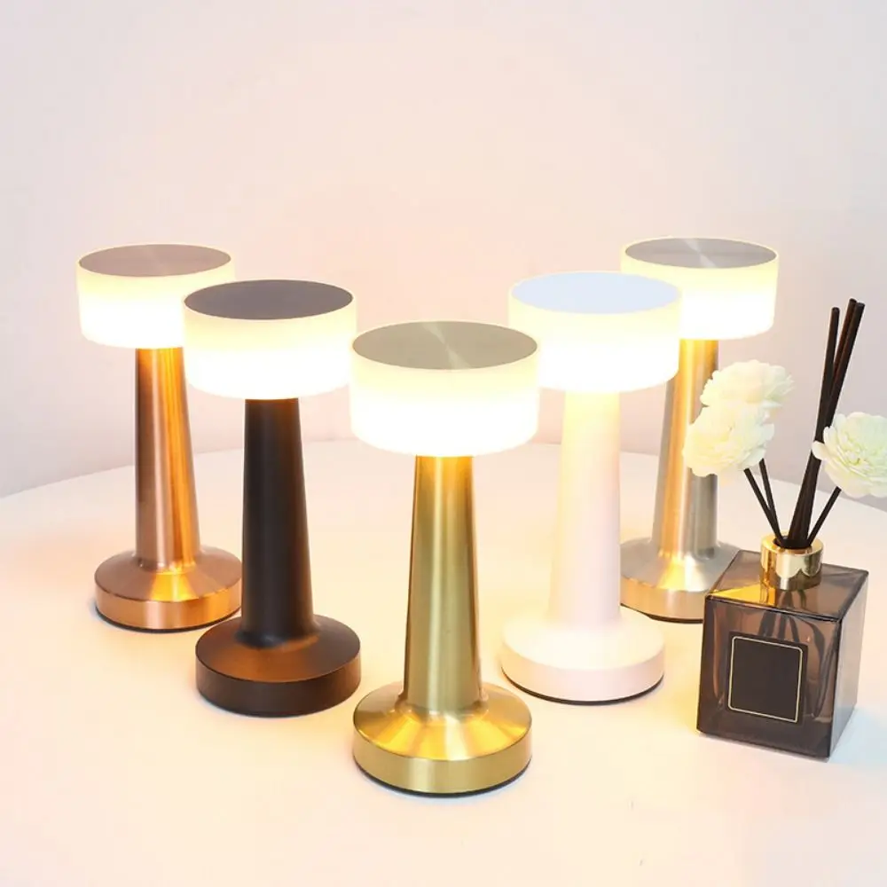 

Креативная настольная лампа в стиле ретро, беспроводной сенсорный датчик, перезаряжаемая настольная лампа, перезаряжаемая лампа для освещения настроения, прикроватная окружающая освещение