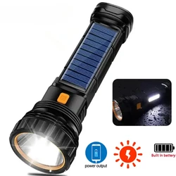 1PC Multi-function Solar LED Flashlight Outdoor Long Range Torch Emergency Power Bank LED Solar Flashlight olight torch