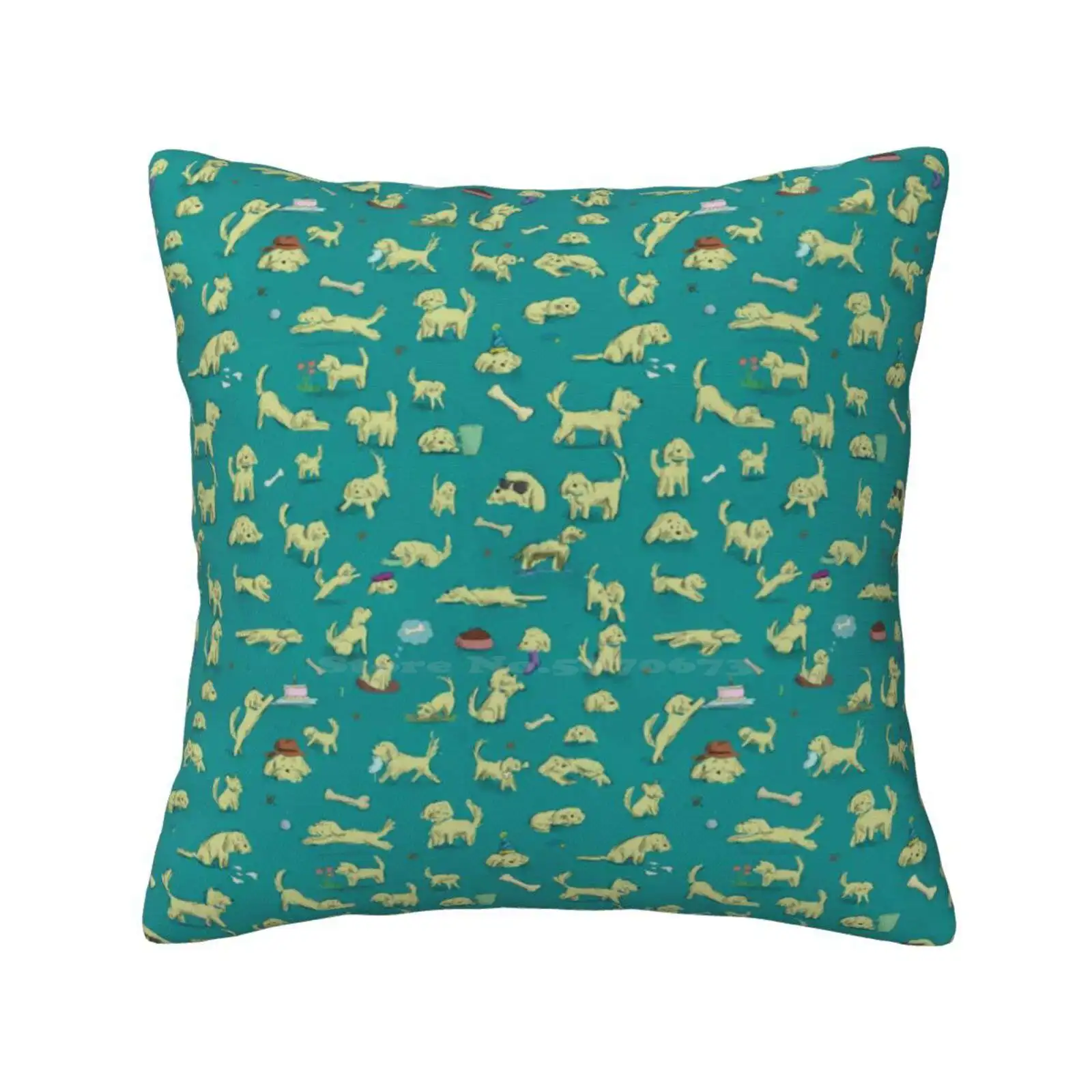 Turquoise Dog Cockapoo Pattern Pillows Case Bedroom Home Decoration Cockapoo Patterns Puppy Dog Lover