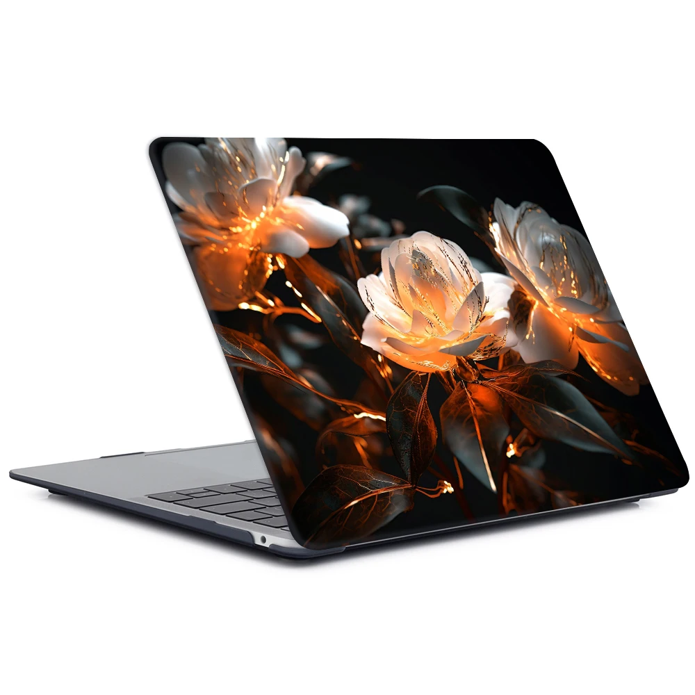 유리꽃 패턴 맥북 프로 16 M4 2024 케이스 A3403 쉘, 맥북 에어 13 13.6 15 A3241 2025 프린트 케이스
