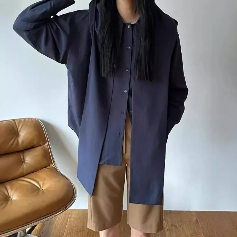 Japanese Hooded Woman Shirts & Blouses Long Sleeve Blusas Mujer 2024 Autumn New Ropa Single Breasted Camisas Loose Ins Blusa