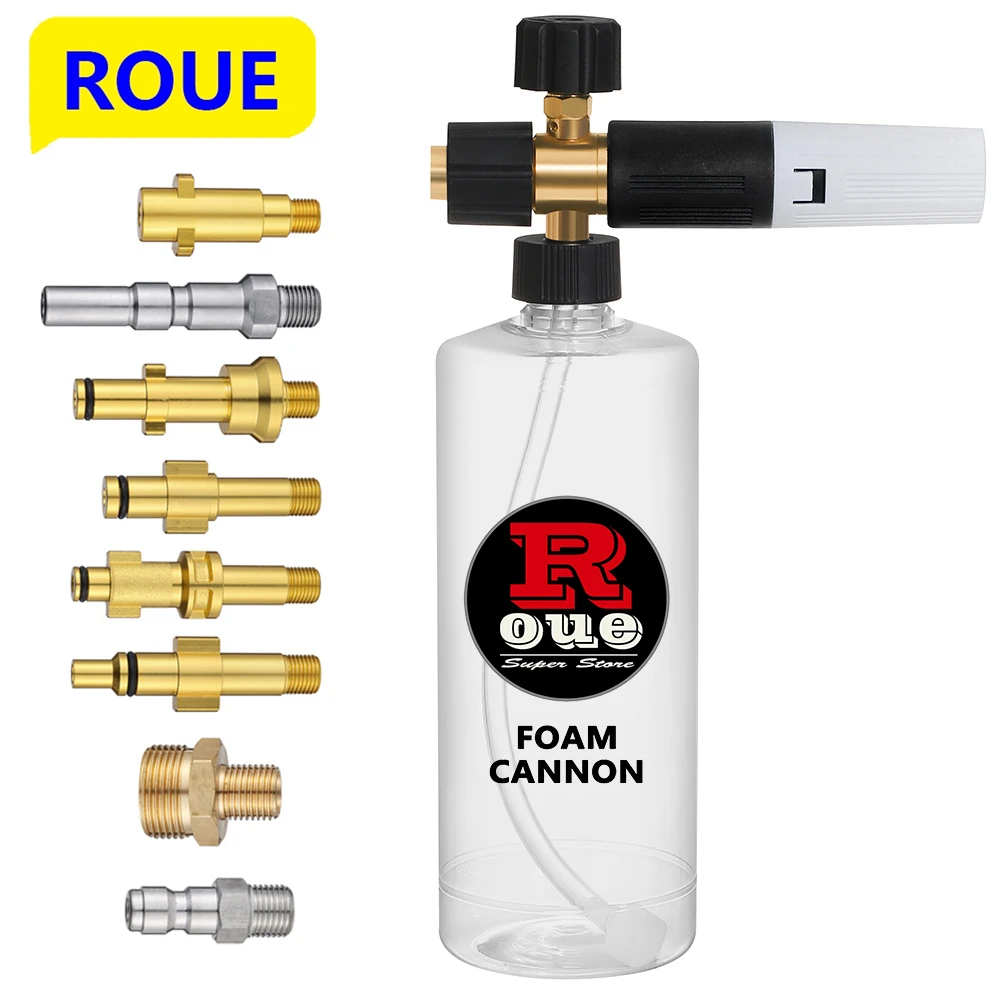 ROUE Snow Foam Car Foam Lance Gun Car Washer Specialized Nozzle Cannon Foam Generator For Parkside Bosch Daewoo Karcher Huter