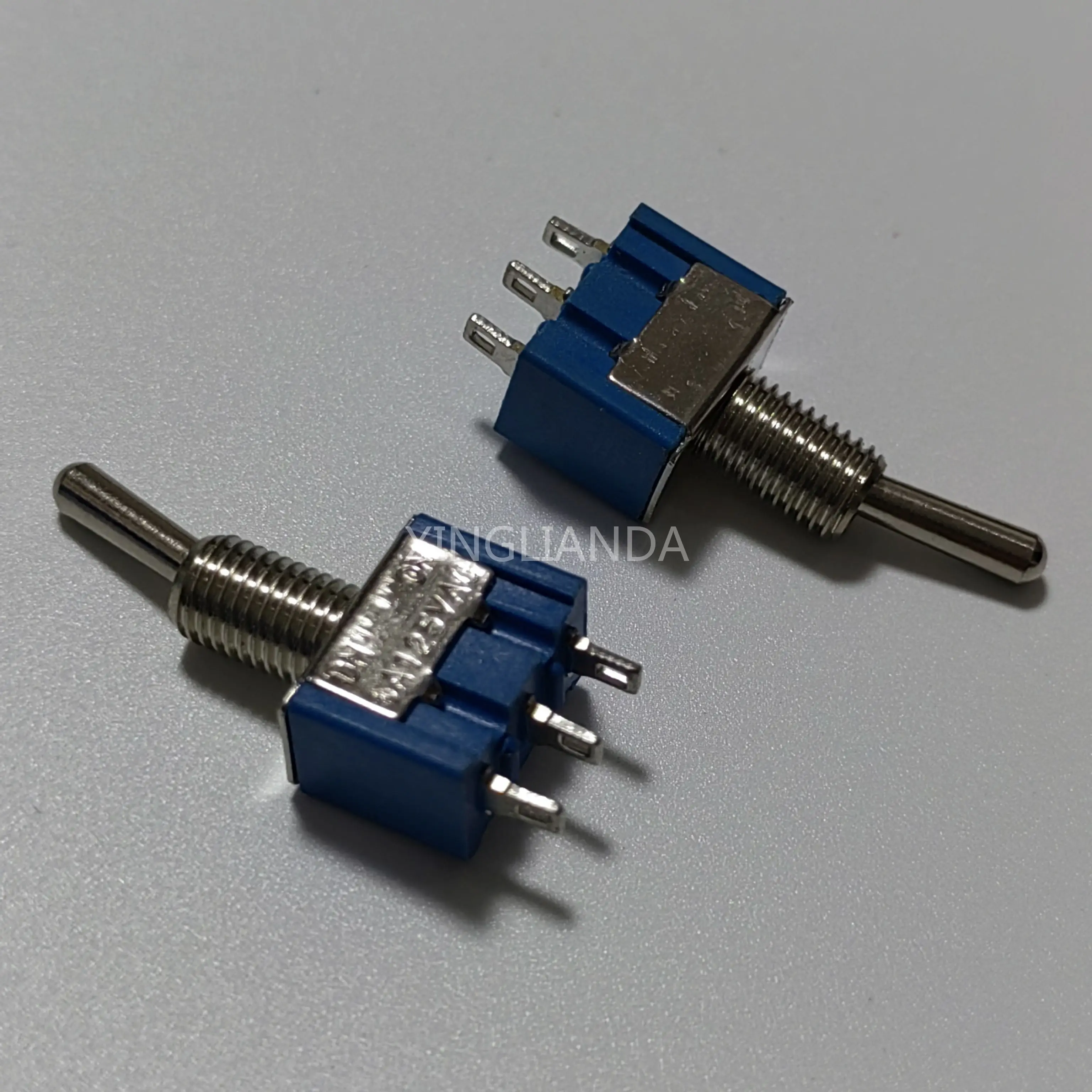 10PCS/LOT Blue Mini MTS-102 3-Pin SPDT ON-ON 6A 125VAC Miniature Toggle Switches