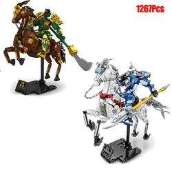 Zhao Yun General of the Three Kingdoms Guan Yu Robot Building Block DIY Cool Mecha War-horse Warrior Children Toy Gifts