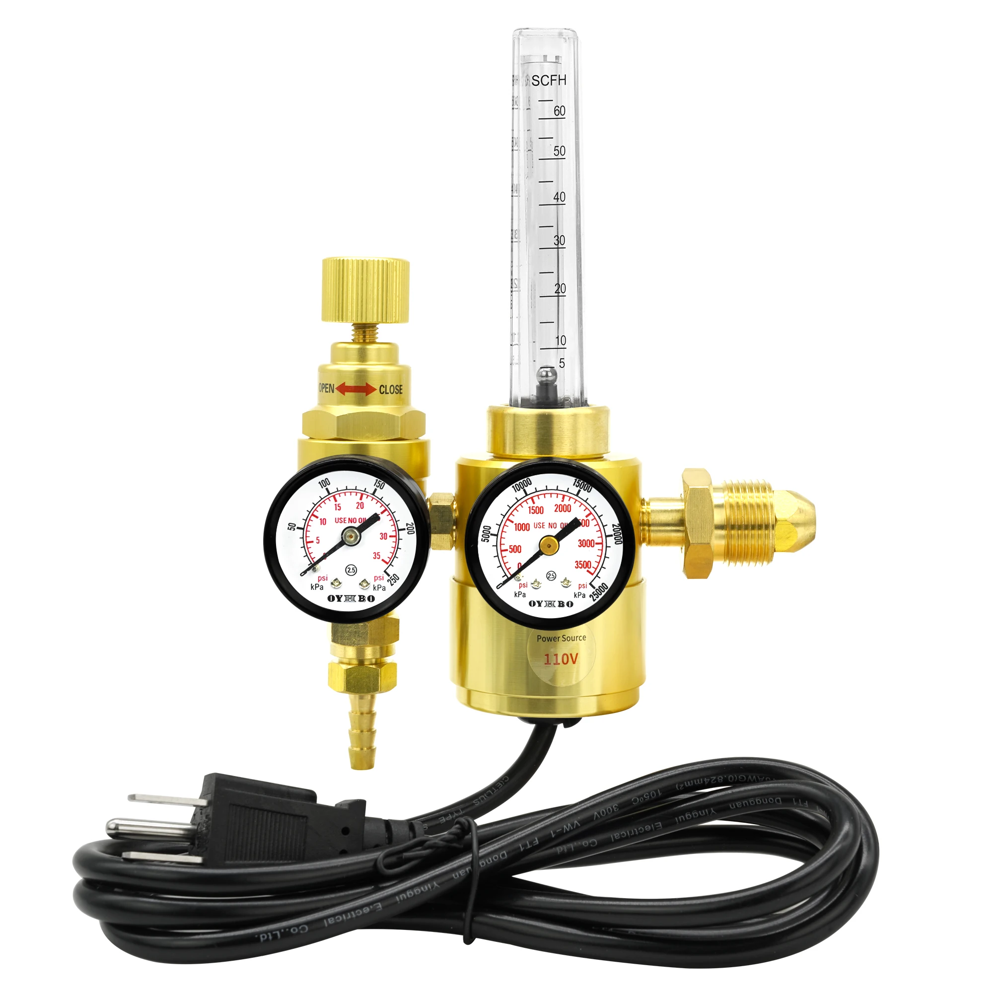 

Regulator Flow Meter Carbon Dioxide Heated Pressure Reducer 110V for MIG/TIG Welding Welder