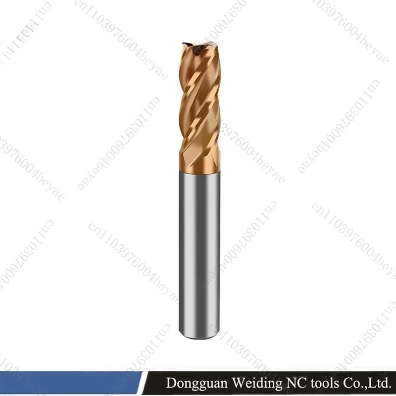 HRC45 Monolithic Carbide TiCN Coated 4-blade Square Head Milling Cutter 1-20MM Traditional/End Milling ODM/OEM
