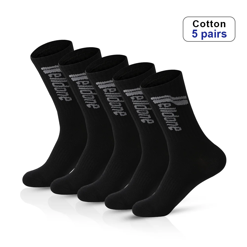 5 Pairs Cotton Men Socks black Sweat Absorbent Comfortable Running Sports Socks Breathable Basketball Meias Socks exercise