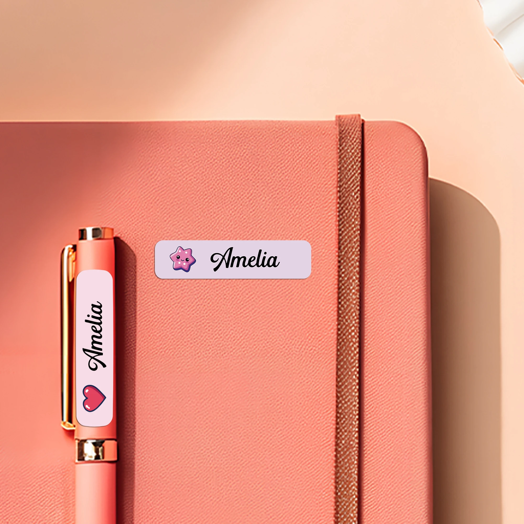 Personalized Name Tags Stickers Best Gift Cartoon Pattern Labels Custom Name Sticker Customized Texts Circular Name Gift Labels