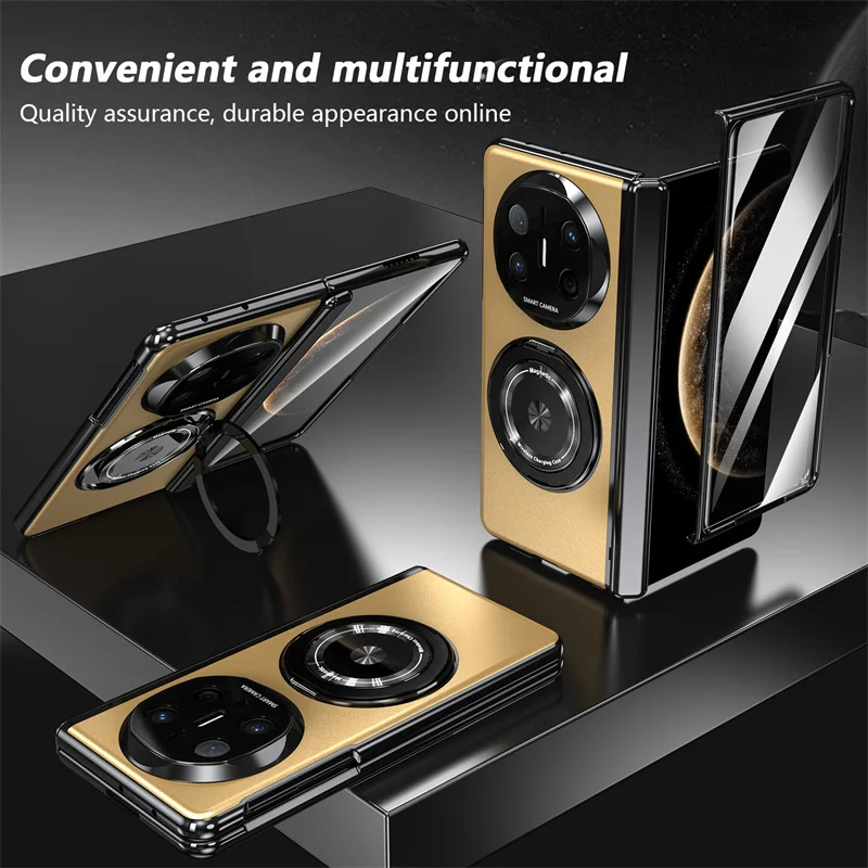 For Huawei Mate X6 Case Magnetic Lens Stand Skin Friendly Matte Soft Silicon ShockProof For Huawei Mate X6 Protection Cover