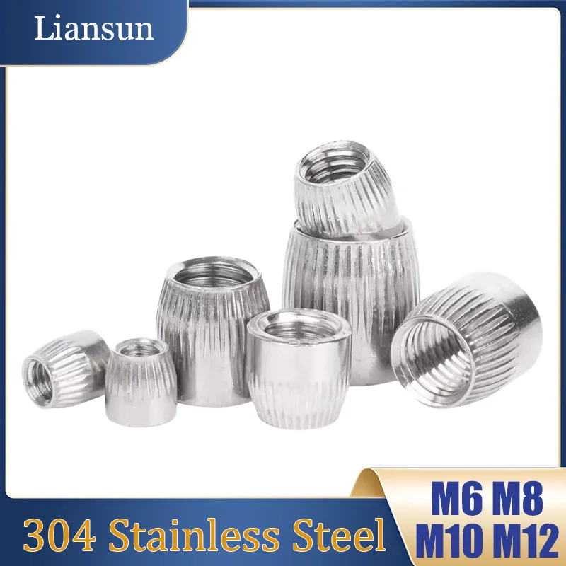 10-30PCS 304 Stainless Steel Cone Nut M6 M8 M10M12 Knurled Recessed Nut Hollow Pipe Anti-Slip Expansion Nut Hardware Accessories