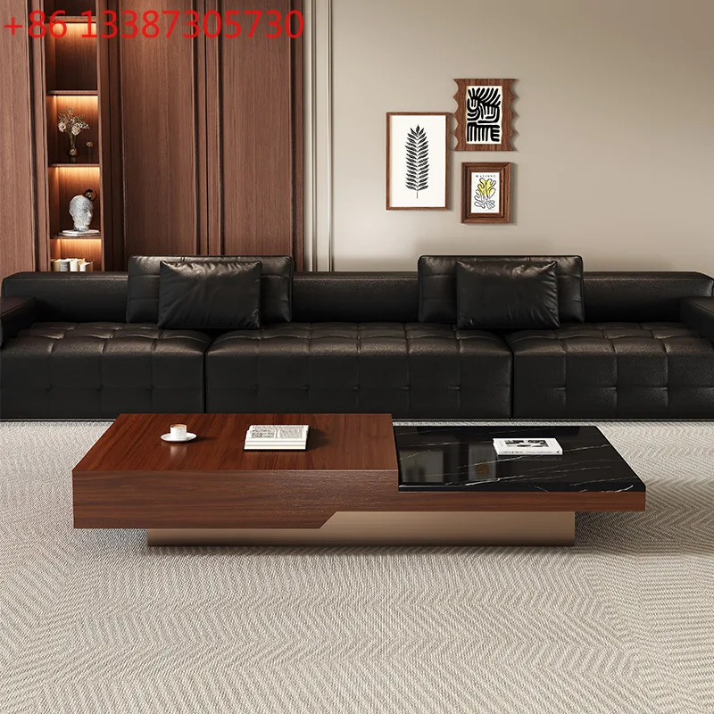 

Итальянский минималистичный журнальный столик из массива дерева, премиум-класса, для гостиной, мраморный, прямоугольный