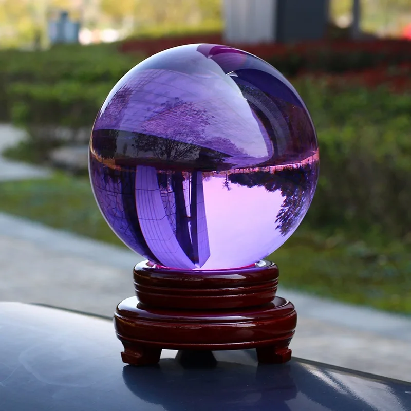 Boule de cristal lilas 30mm-100mm, sphère d'obsidienne rare asiatique, boule de cristal, pierre de guérison, décor, boule Feng Shui