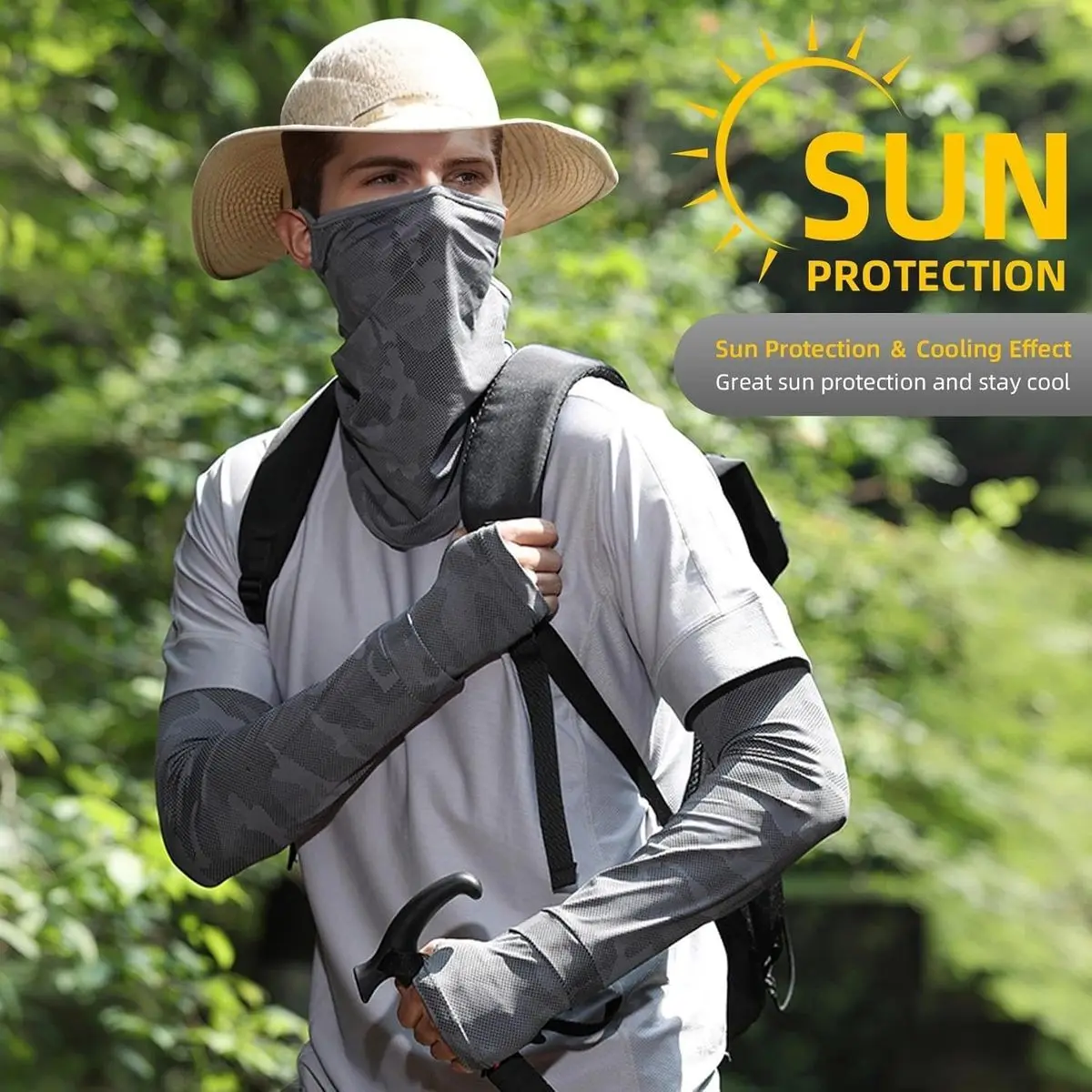 1Set Eis Seide Maske Arm Abdeckung Atmungsaktiv Schnell Trocknend Sonnencreme Angeln Radfahren Arm Abdeckung Schweiß Absorbieren Anti-Uv wandern Gesicht Bandana
