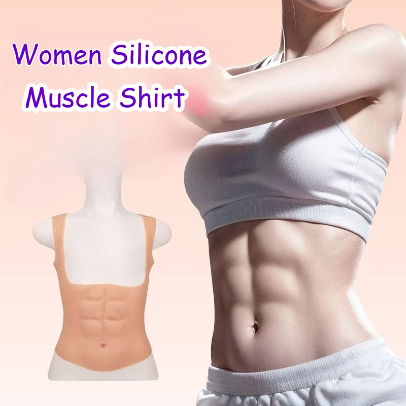 Siliconen Spier Shirt Vrouwen Abs Borst Cosplay Kostuum Fitness Props Fake Abs Six Pack Buik Beeldhouwen Party Prestaties Kleding