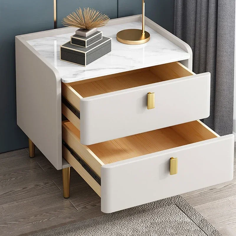 Slate Nightstands Bedroom Bedside Table  Wooden Furniture with Drawers Bedside Cabinet with