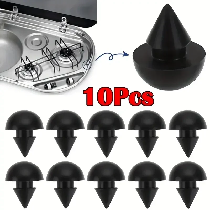 10 Stück schwarze Gummipuffer für Wohnwagen - 4,5 mm hitzebeständige Abstandshalter, rutschfeste Deckelheber zur Vermeidung von Kratzern und Verschüttungen – Detail 1