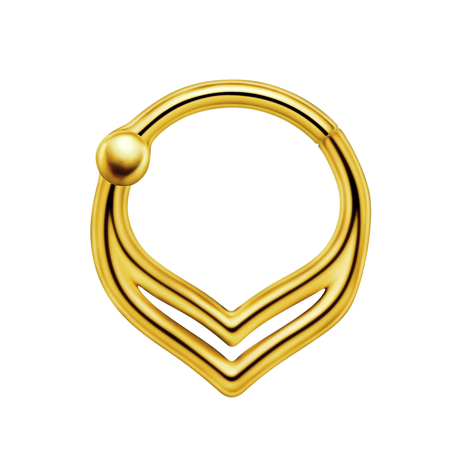 Stainless Steel Hinged Hoop Nose Rings with Butterfly Pattern