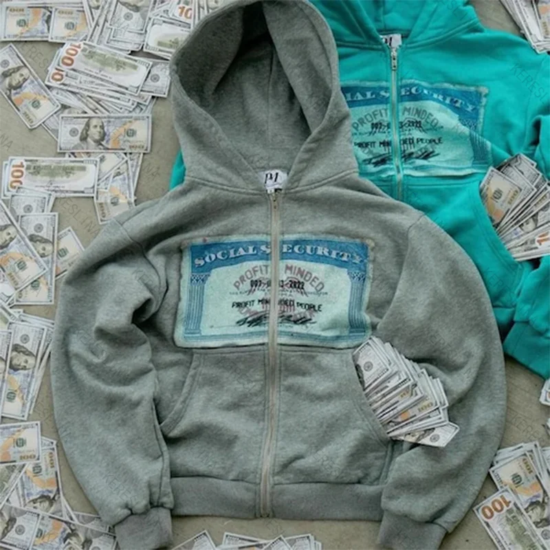 เสื้อฮู้ดสไตล์โกธิควินเทจแบบยุโรปและอเมริกา แฟชั่นฤดูใบไม้ร่วงและฤดูหนาว สวมใส่สบาย ใช้งานได้หลากหลาย มีซิป