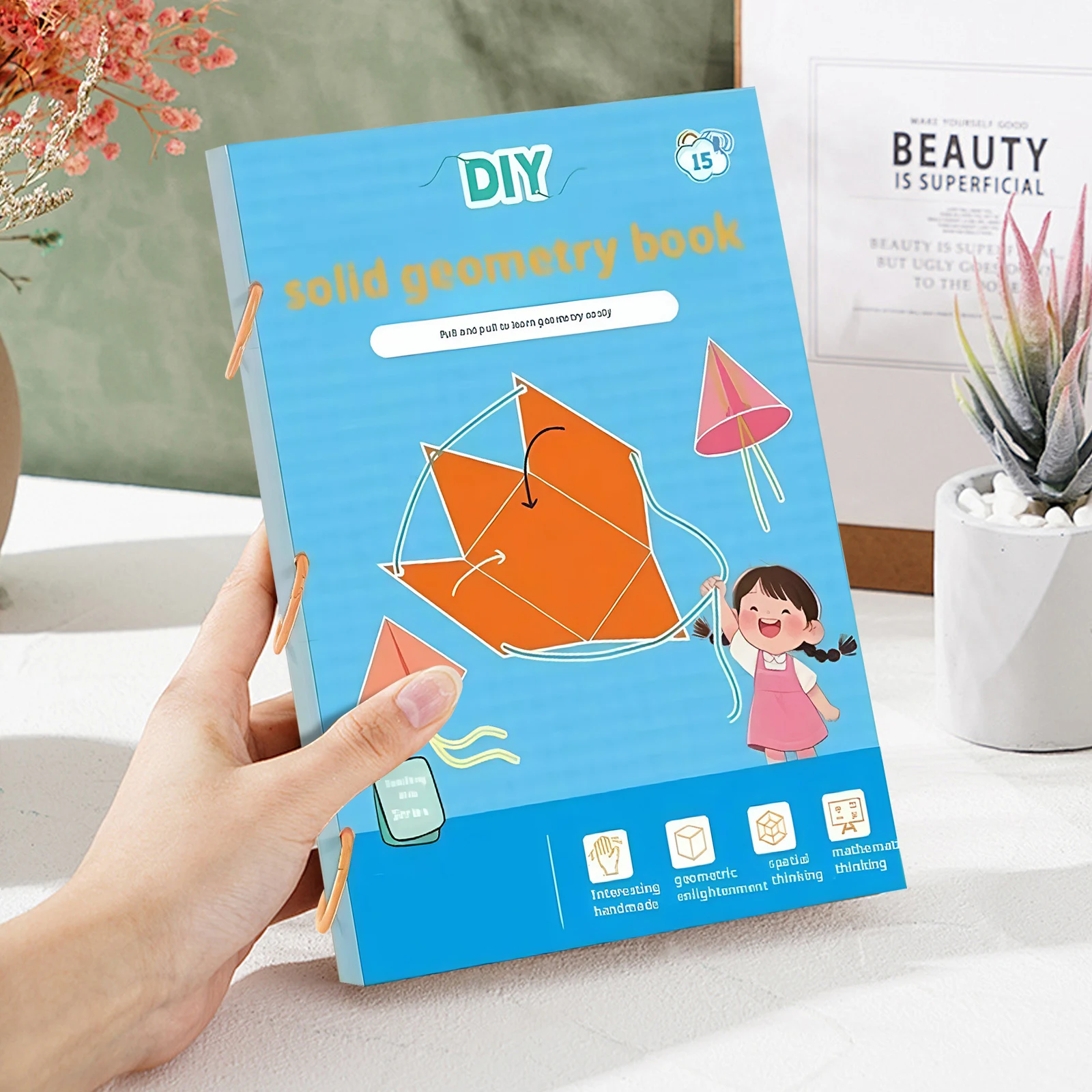 Pull String 3D Geometry Learning Book with Geometric Model for Beginners Enhance Geometric Understanding