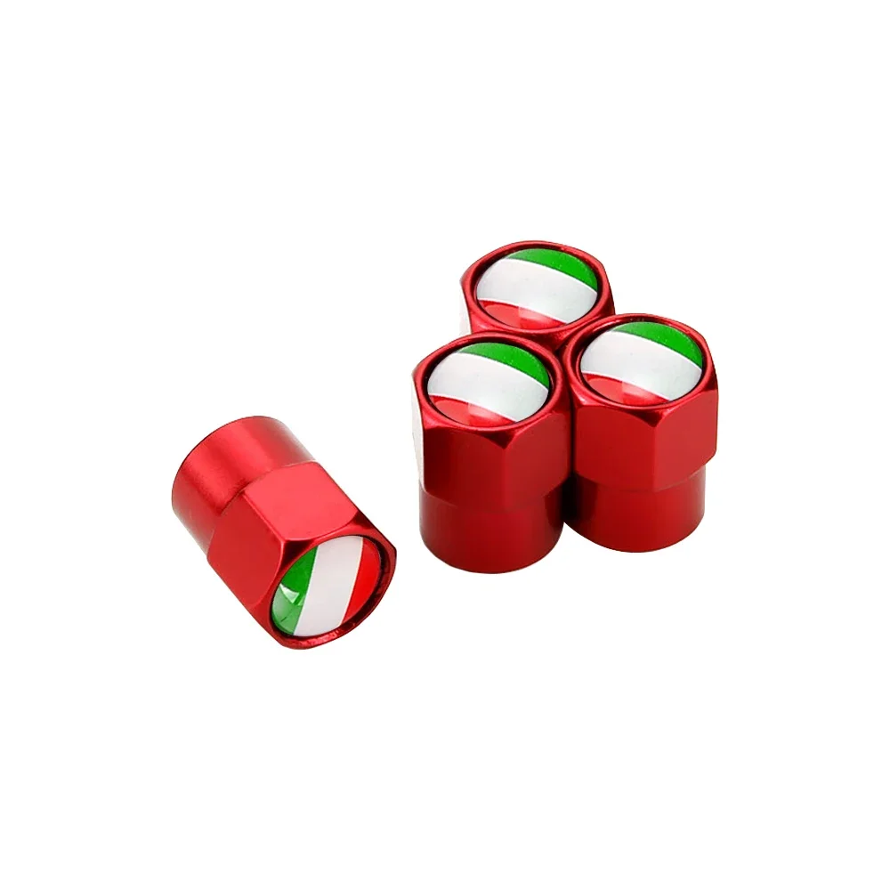 4PCS Italy Flag Car Wheel Tire Valve Caps Tyre Stem For Fiat Volkswagen Toyota Ford Peugwot Dacia Audi Jeep BMW Renault