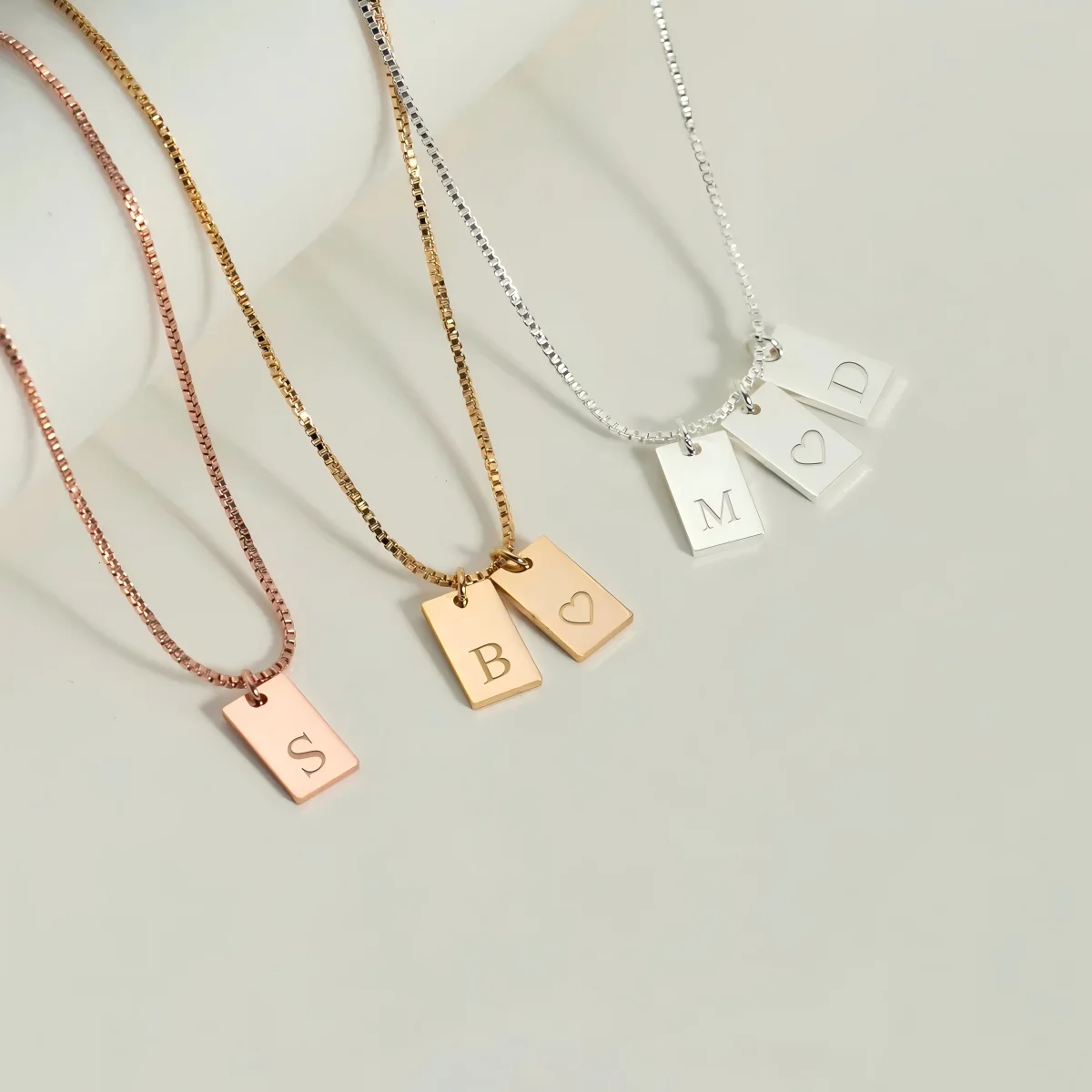 SUNIBI Initial Letter Name Customized Necklace Stainless Steel Engraved Alphabet Charm Pendant Accessories Women's Jewelry