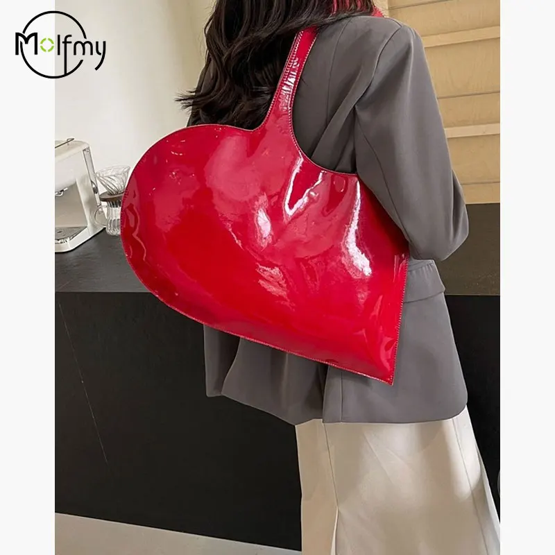 

Large Capacity Bags For Women Heart PU Shoulder Underarm Bag Sewing Thread High Quality Fashion Tote Bag Women's Handbags Bolsos