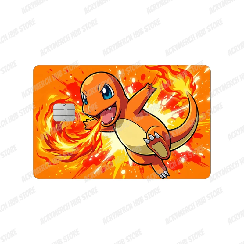 Squirtle Bulbasaur Charizard Pocket Monsters Anime Cartoon Matte Bank Debit Card Sticker Decoration Accessories Birthday Gift - view 5