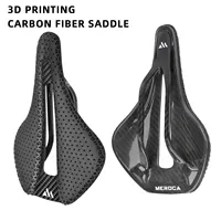 MEROCA Carbon Fiber Bicycle Saddle Ultralight 157g 3D  Printed Seat for Race Road Bike Hollow Breathable Honeycomb Seat Cushion