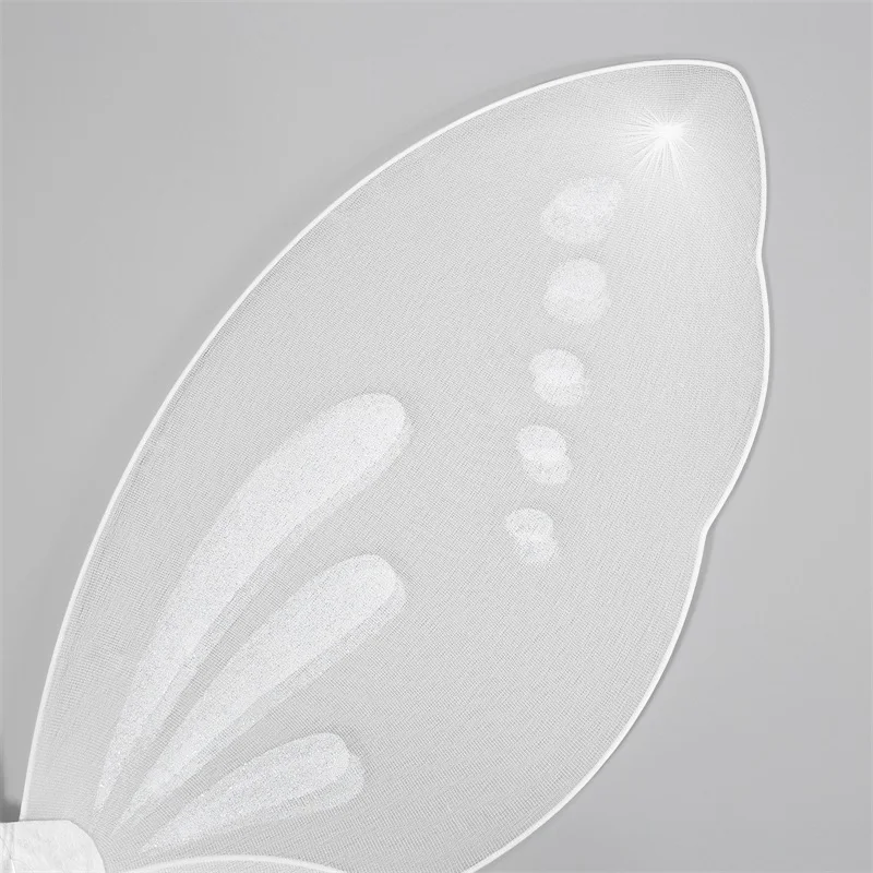 New Children Girls Folding Butterfly Wings White Set Elf Shiny Fairy Wings Flower Heart Magic Wand Halloween Birthday Party Gift