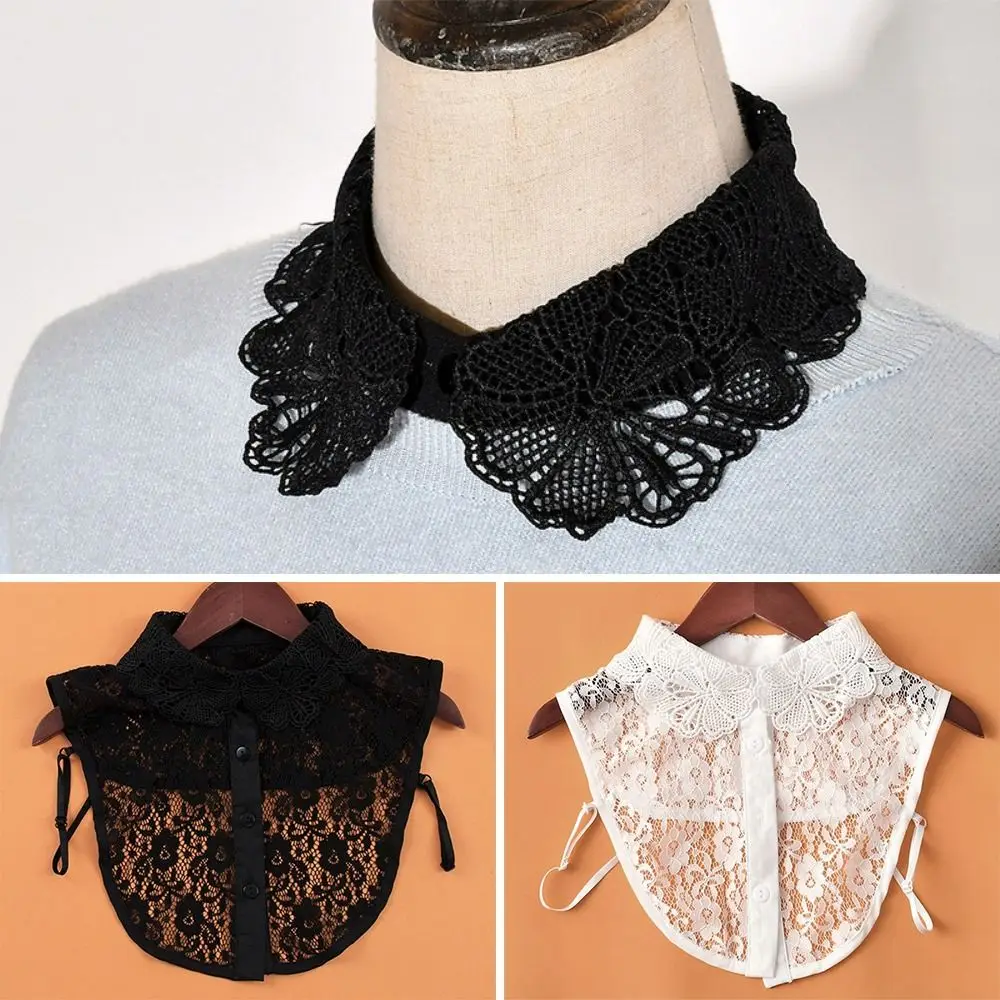 

Съемный фальшворотник для одежды: белый, черный, регулируемый, кружевной, шаль-накидка для женщин и девушек