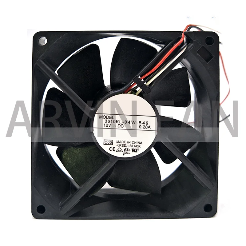 

3610KL-04W-B49 C00 12V 0.28A 90x90x25mm 3-Wire Server Cooling Fan