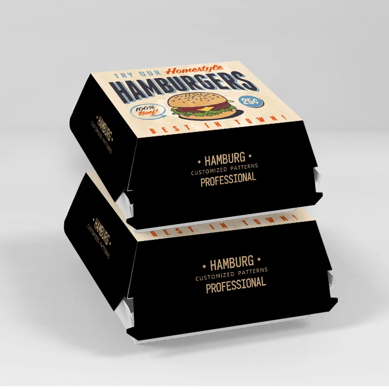 custom.LOKYO Customized Take Away Fast Food Packaging to Go Fried Chicken Hamburger Burger Box
