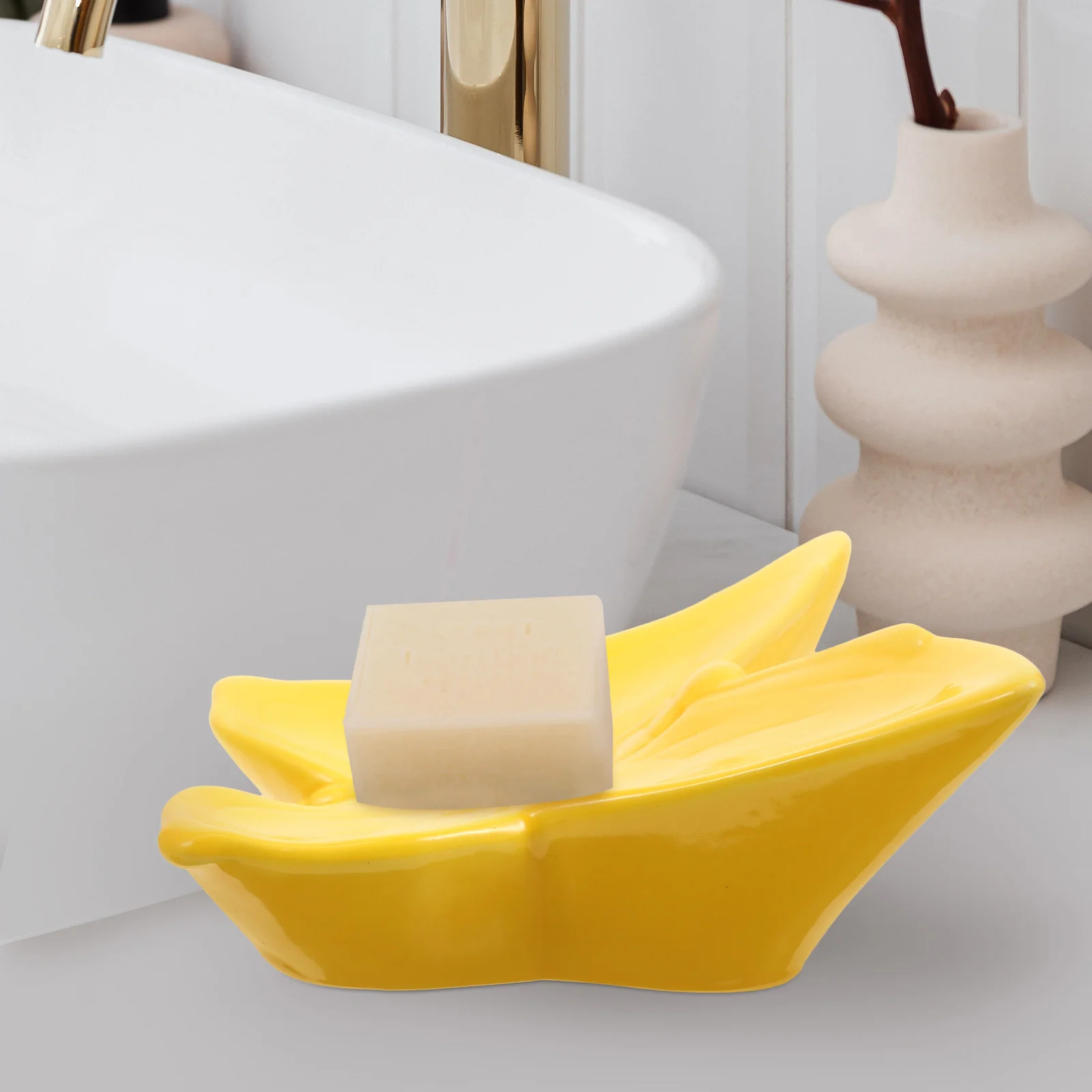 

Kitchen Soap Tray Bath Holder Ceramic Butterfly Shaped Dish Bathroom Shower Holders Plate