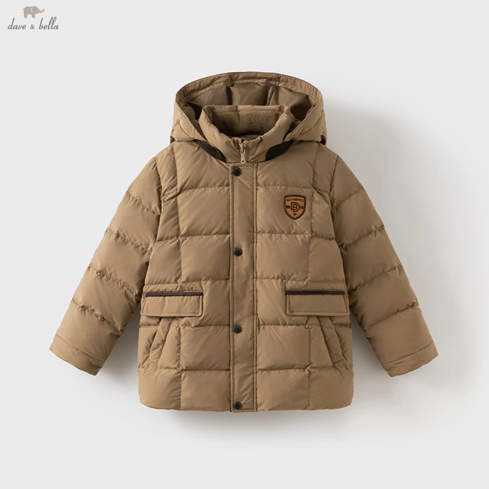 Dave Bella Boys Thicken Down Parka Jacket Children Winter Warm Hooded Down Coats Waterproof Outwear Clothes DK4242834