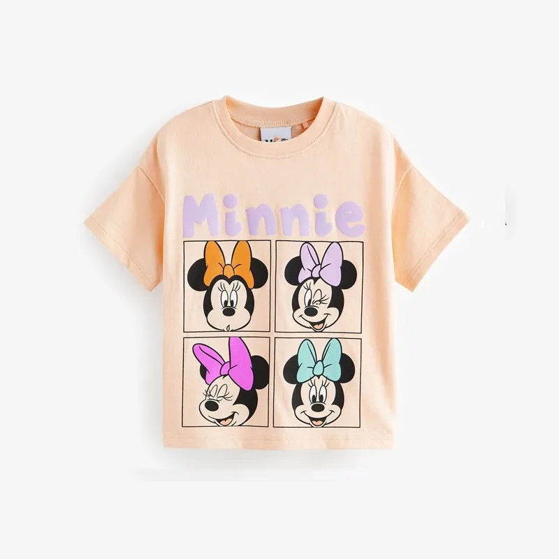 Summer Clothes Minnie Print Short Sleeve TShirt Toddler New Casual Loose Round Neck Base Shirt Girls Cute Simple Versatile Tops