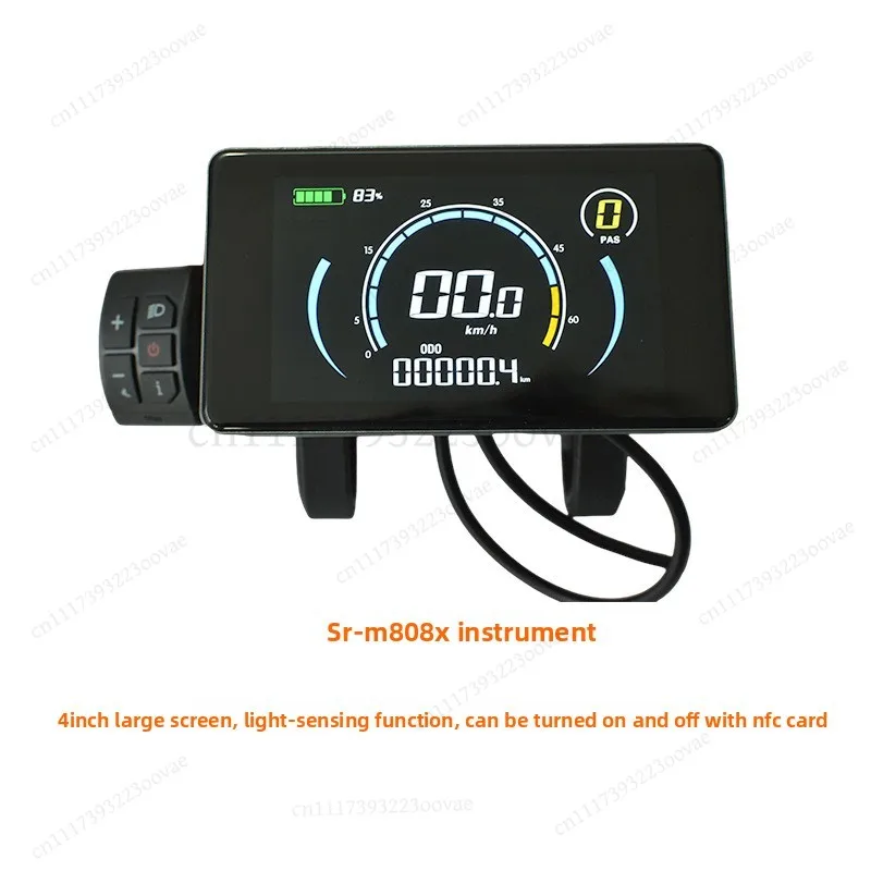4-Inch LCD Display 808 for E-Bike 24V-72V with Light Sensor NFC Keyless Start, Replacement Part
