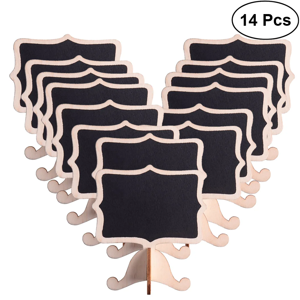 14 Pcs Mini Blackboard Signs Ornaments Chalkboard Wooden Stand Chalkboards with