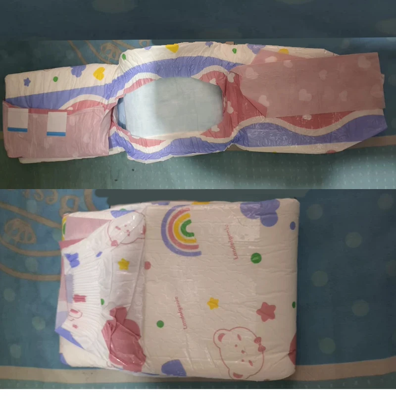 5Pcs ABDL Cartoon Pattern Diapers Absorbs 4000-8000ml Disposable Diaper Thick Breathable Comfortable Leak-proof Adults Briefs