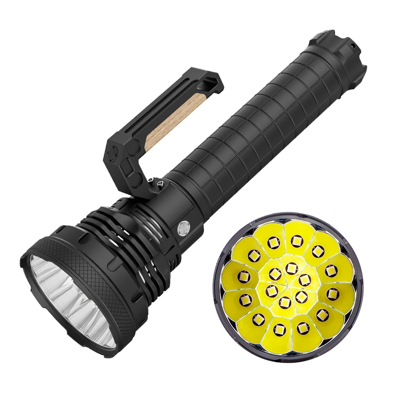 

YYHC-Outdoor portable 5000m remote solar 300000 lumen cooling fan rechargeable flashlight Tactical flashlight