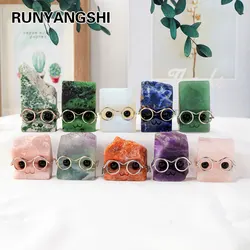 1PC Natural Crystal Gemstone Pets DIY Handmade Crystal Carving Hedgehog Fengshui Sculpture for Pet Memorial Ornament Home Garden