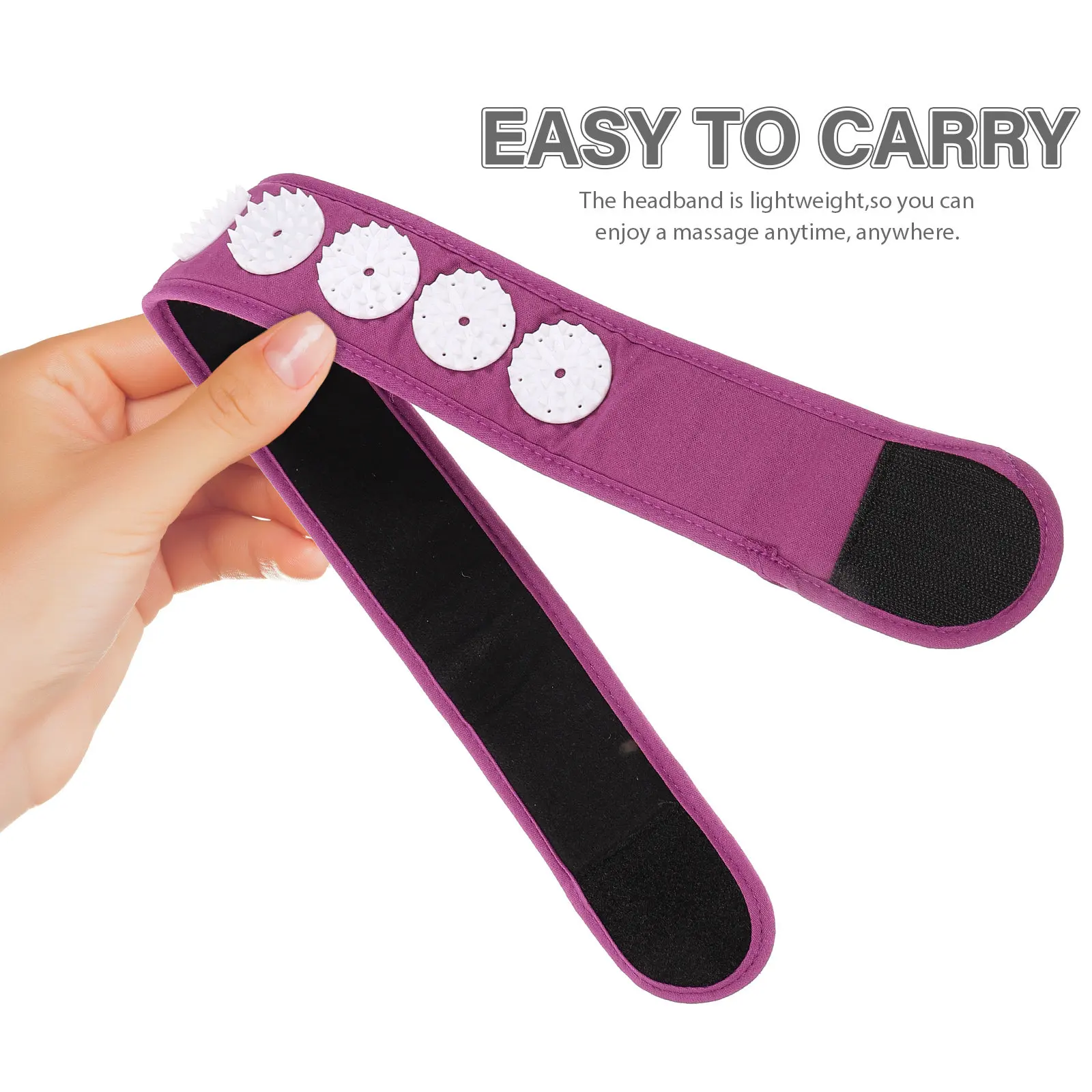 

Массажная повязка на голову Comfort Acupressure, фиолетовая, легкая, для йоги, медитации, фитнеса, релаксации, портативная, многофункциональная.