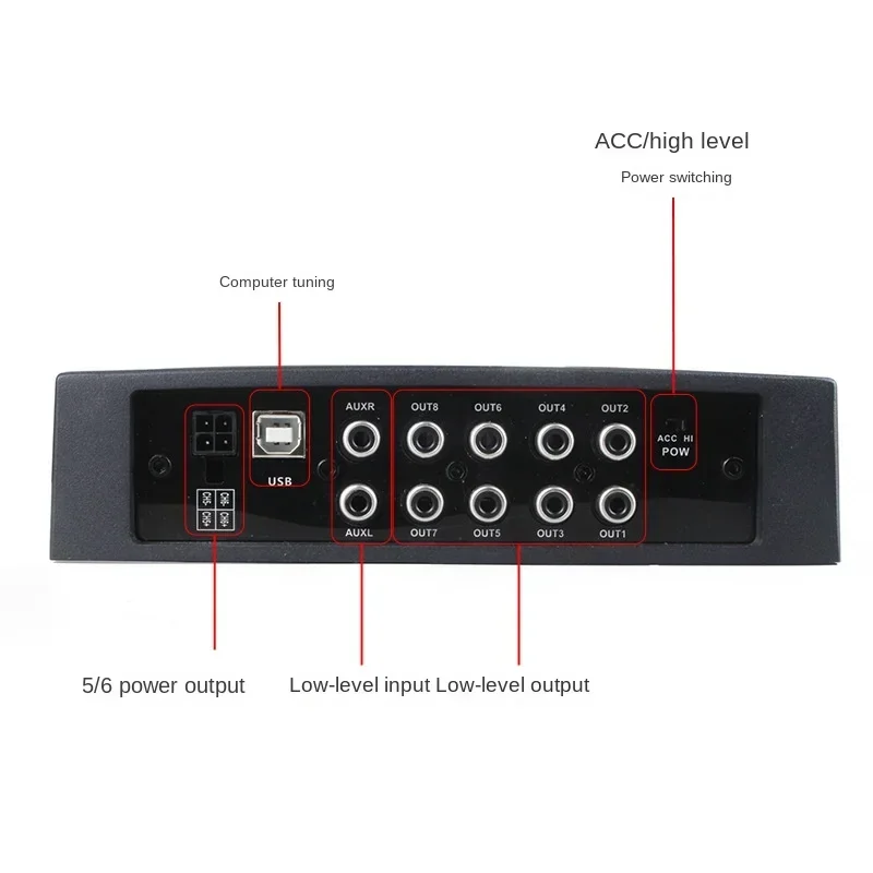 6 in 8 Out 31 Segments DSP Power Amplifier Box Car Android Navigation Large Screen Machine Navigation DSP Power Amplifier Box