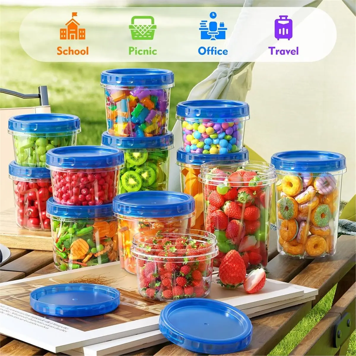

Y69A 9 Pack Freezer Storage Containers, Plastic Food Storage Containers with Twist Top Lids,Reusable Soup Containers with Lid